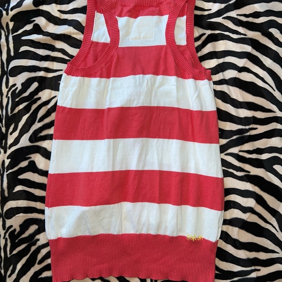 Volcom "Esta Bien" Sweater Vest - Coral/White Stripes Y2K/Skate/Surf Junior's XL - Picture 6 of 16